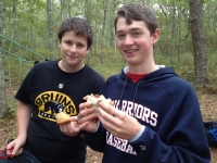 Tomas and Jake enjoying food