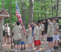 Last lowering of flag at campsite