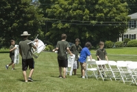 Setting Chairs for the Wedding